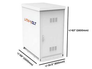 Lithi-Volt Self-Contained BESS 57.6KWH 12KW LiFePO4 Solar Battery System for Outside Installation